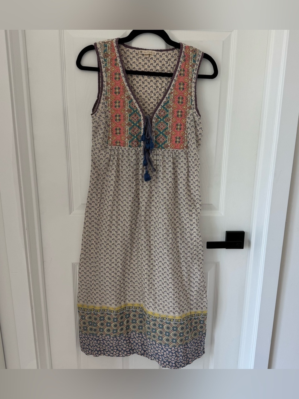 House of Harlow 1960 Boho Maxi Dress Quilted Mixed Patterns Patchwork